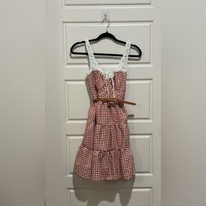 Red and White Gingham Dress